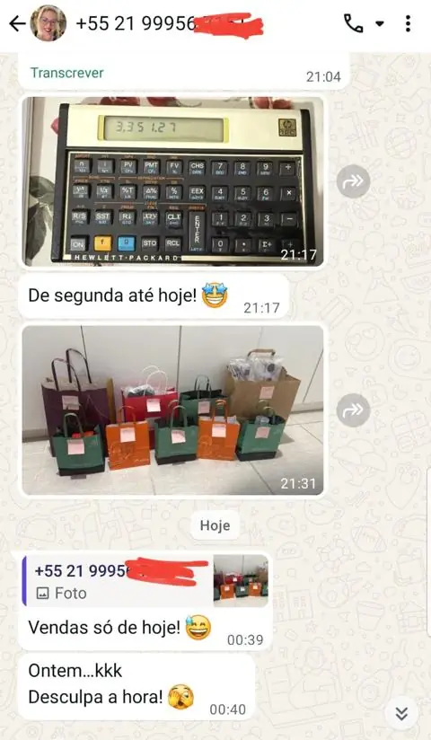 Calculadora mostrando R$3.351,27 vendidos na semana